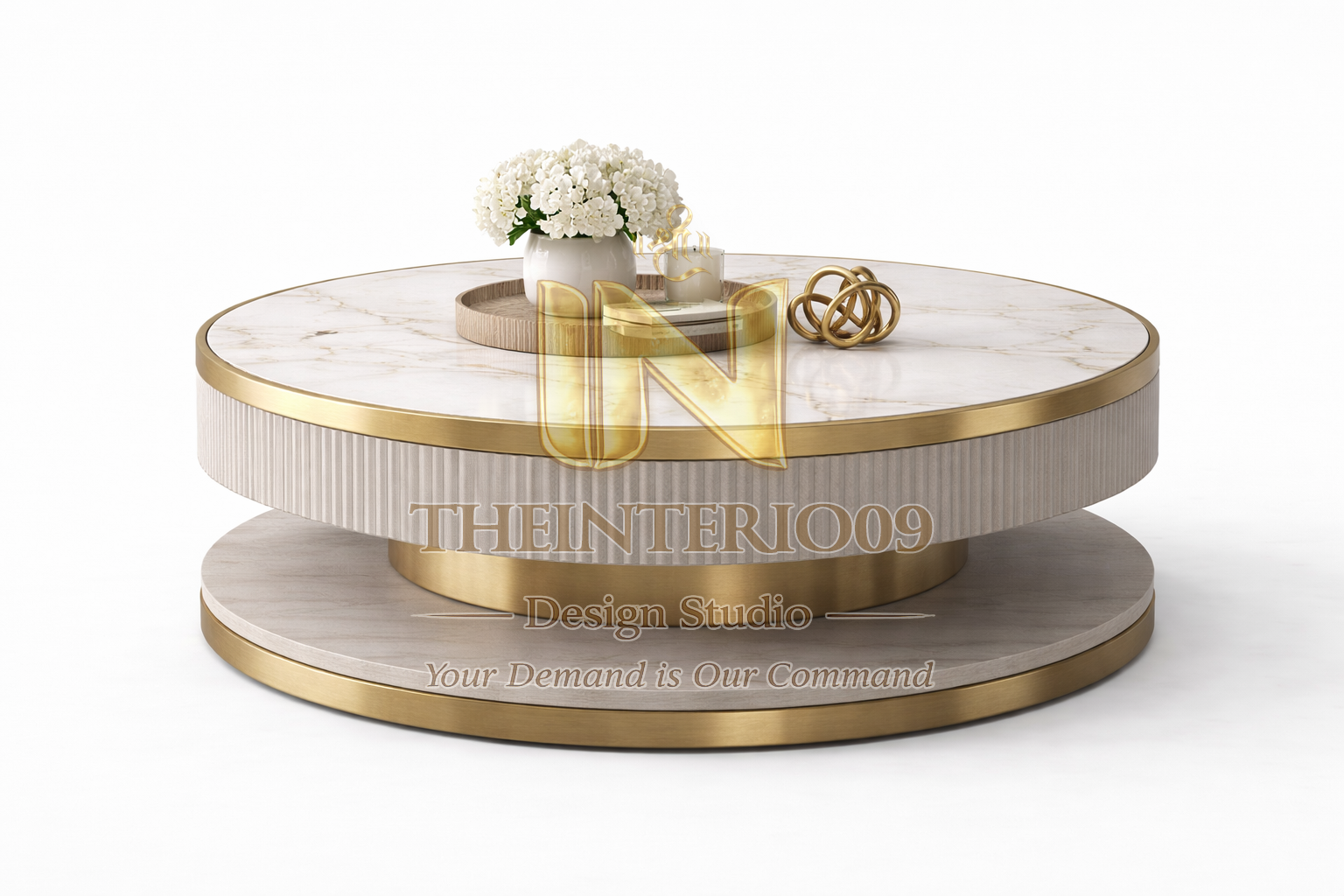 Stone-Top Center Table